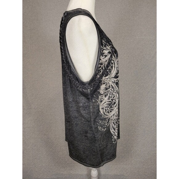 Y2K Style Semi Sheer Burnout Long Tank Top Womens XL Indie Festival By Maurices - Picture 7 of 13